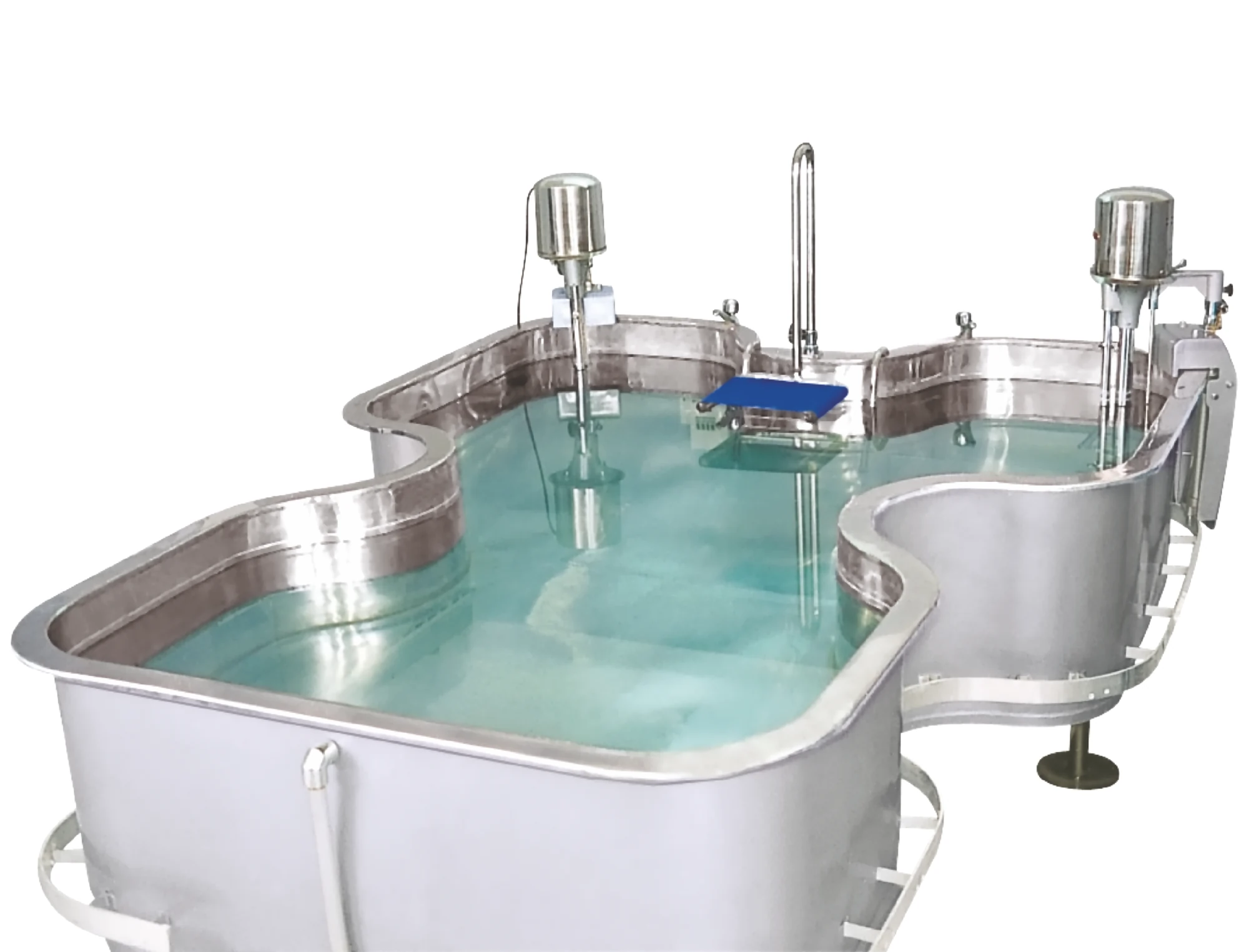 Figure of 8 hydrotherapy tank for physiotherapy and rehabilitation